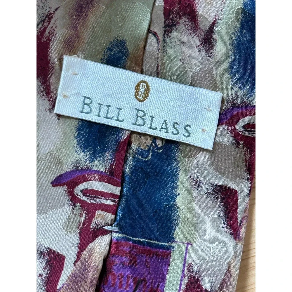 Men's Bill Blass Vintage Silk Tie Art 2 Wear Funky 80s